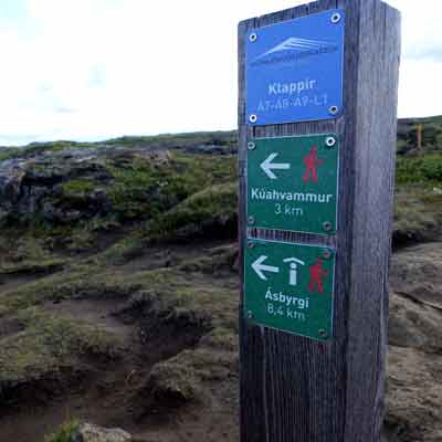 Gute Beschilderung. Nicht immer sind die Wege so gut gekennzeichnet.